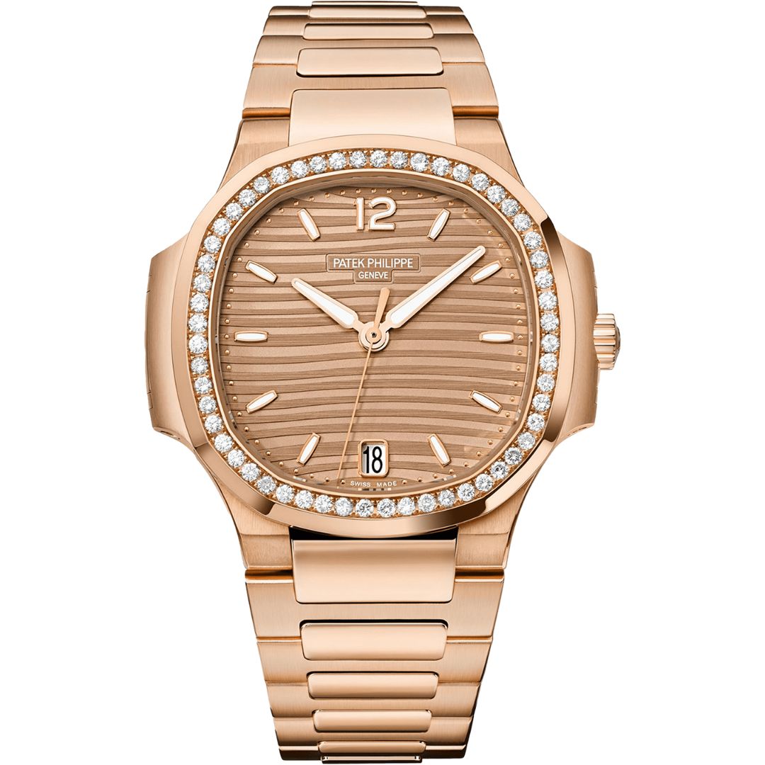 7118-1200r-010-front.jpg Patek Philippe Nautilus 7118/1200R-010 Rose Gold Diamond Champagne Dial - Image 1