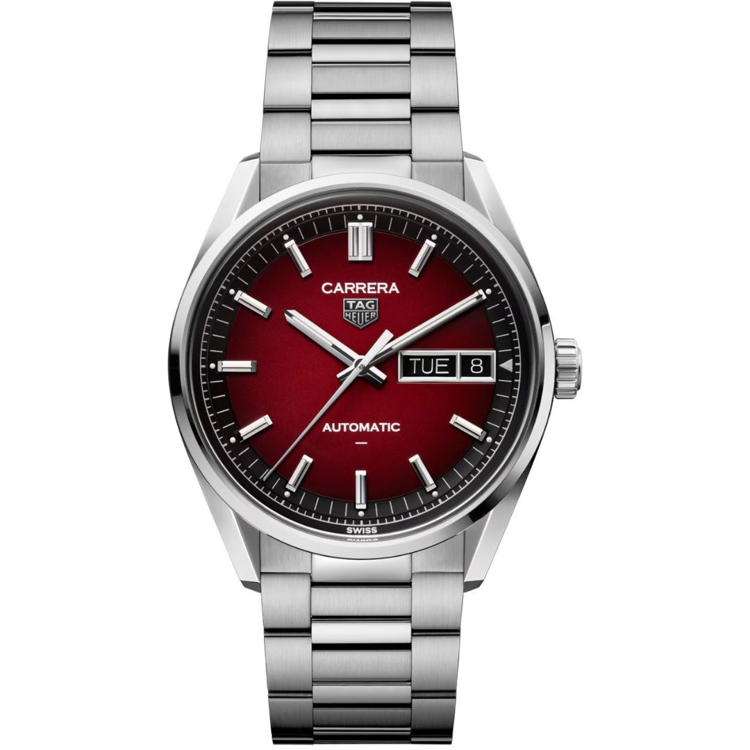 wda2113-ba0043-main-1.jpg Tag Heuer Carrera Day-Date WDA2113.BA0043 Steel Red Dial - Image 1